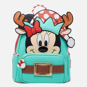 Disney Minnie Mouse Mint Green Holiday Reindeer Mini Backpack